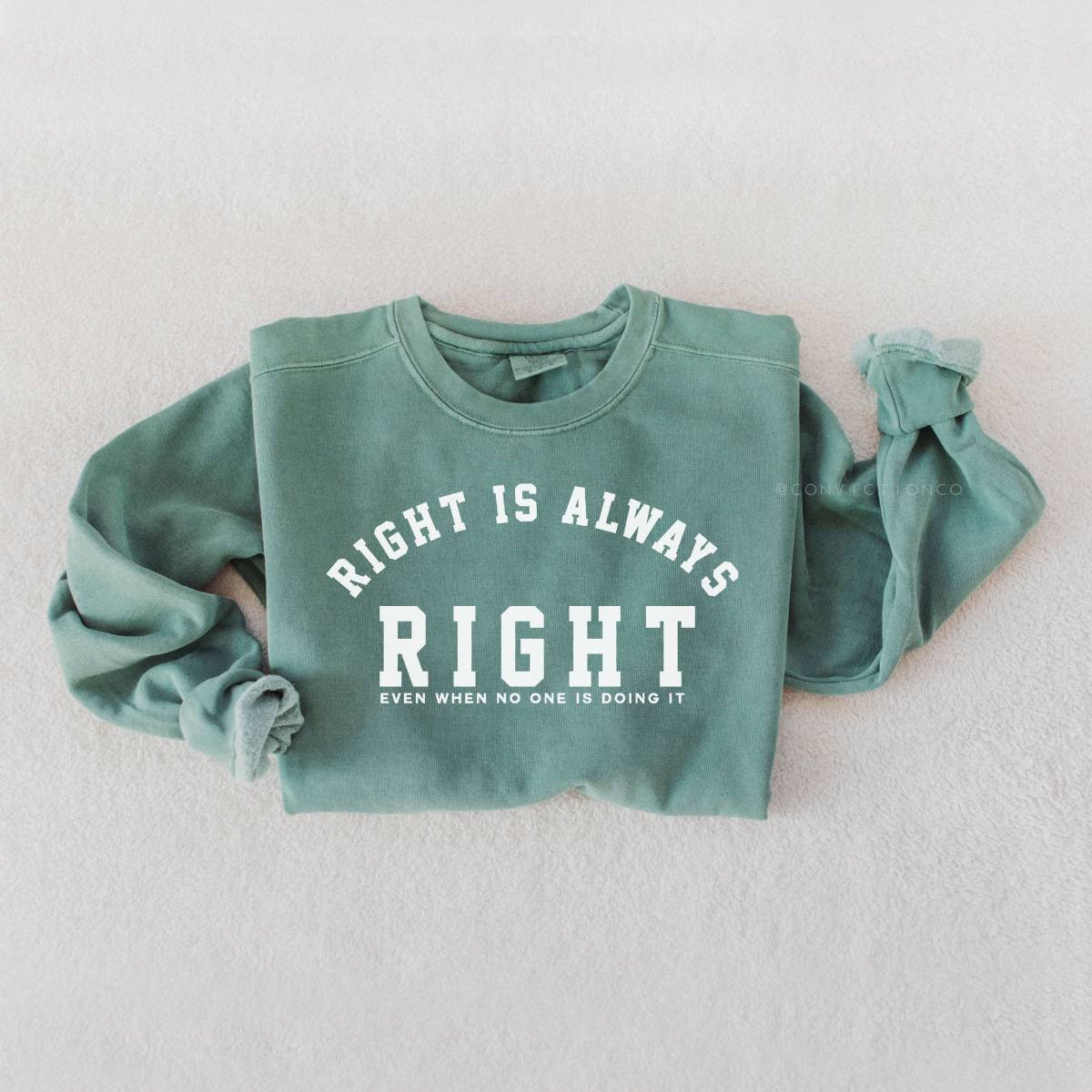 Right is Always Right Unisex Crewneck Sweatshirt (with Back Detail)
