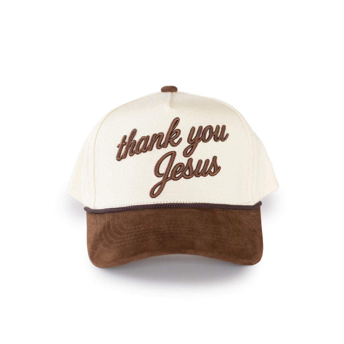 Thank You Jesus - Suede Christian Trucker Hat