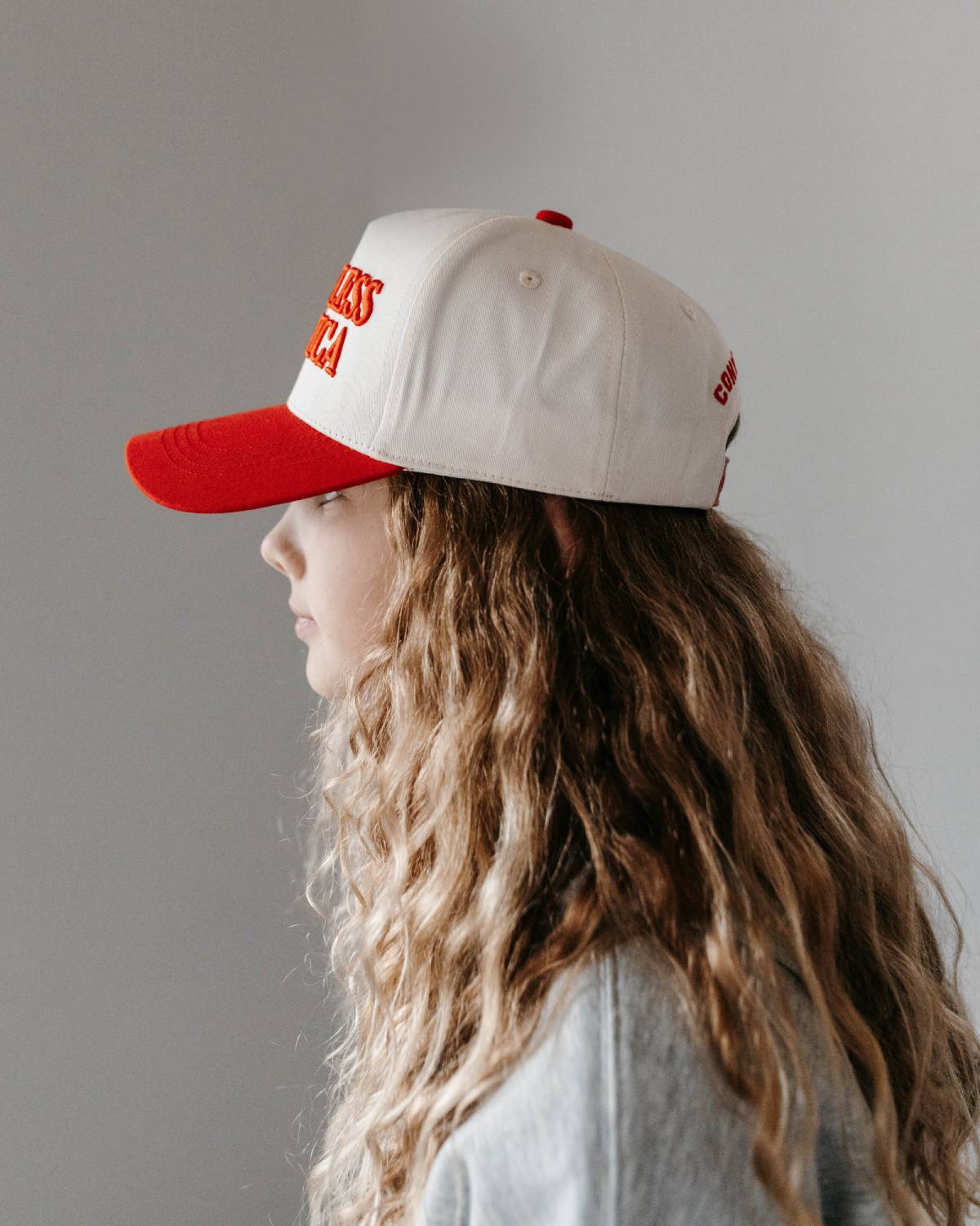 God Bless America KIDS Hat - Red, Off White, & Navy – Conviction Co
