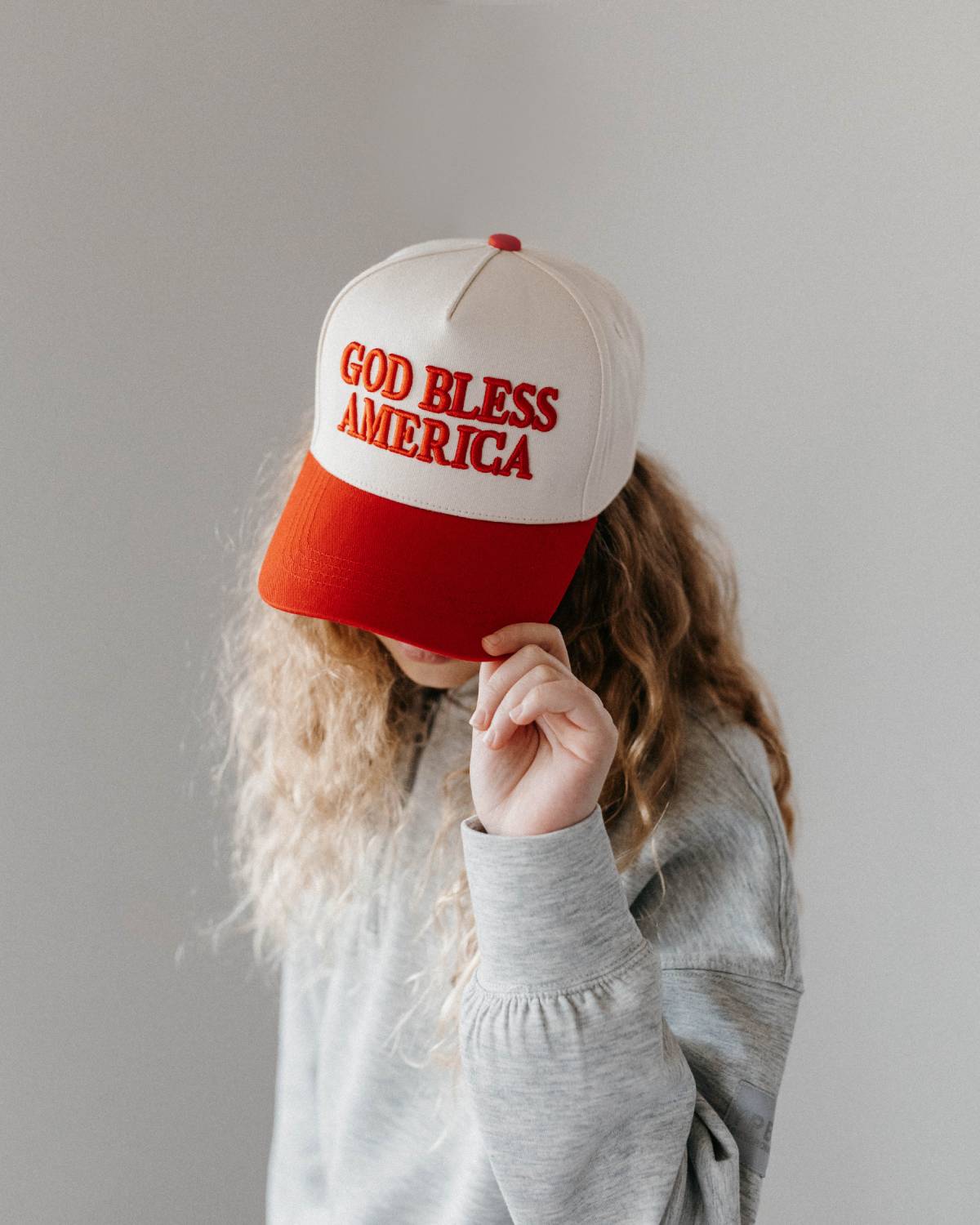 God Bless America KIDS Hat - Red, Off White, & Navy – Conviction Co