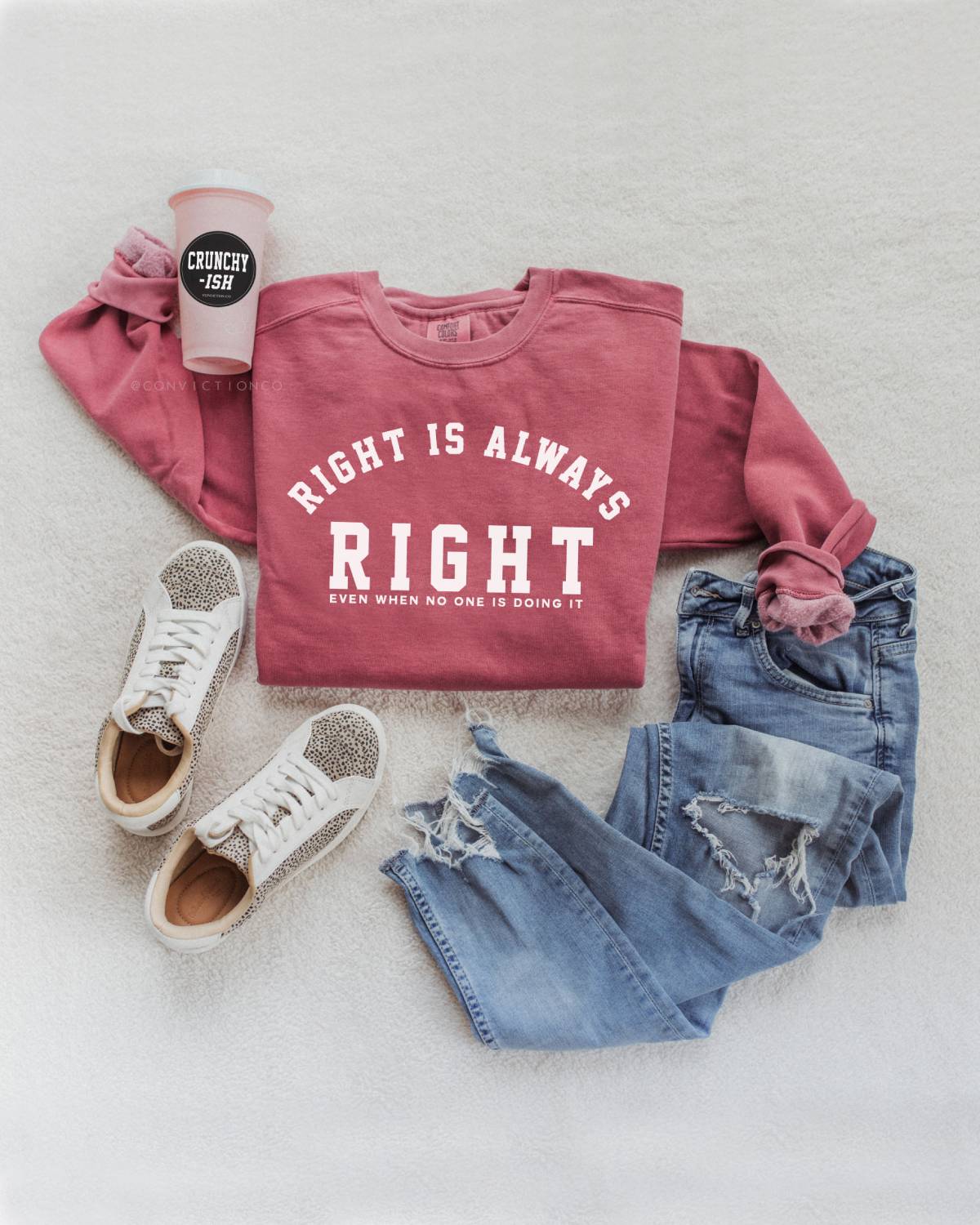 Right is Always Right Unisex Crewneck Sweatshirt (with Back Detail)