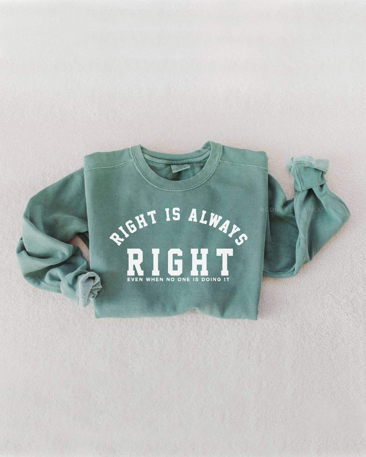 Right is Always Right Unisex Crewneck Sweatshirt (with Back Detail)